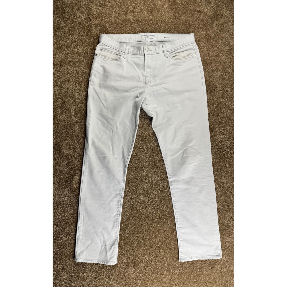 Banana Republic Travel Jean Lot Mens 34x32 Athletic Slim Fit Navy Green Gray 3pk - Picture 12 of 16